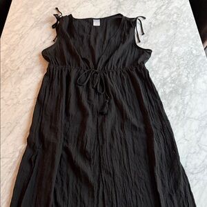 Black Tie-Front Coverup